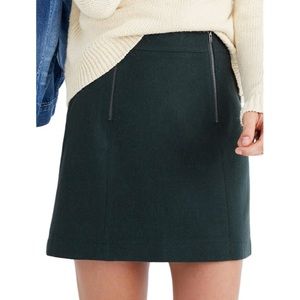 Madewell Uptown Zip Mini Skirt Forest Green 4